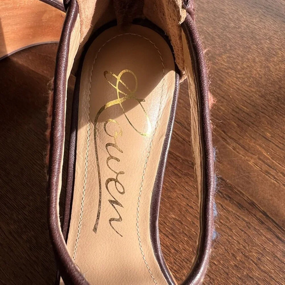 ROWEN Womens Woven Red & Blue Wedge Sandals Size‎ 6 With Back Zipper Closure - Picture 7 of 8